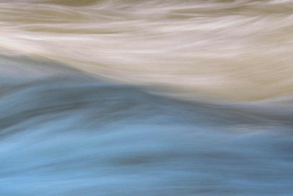 Blue and Gold Water Abstract - Merced River, Yosemite