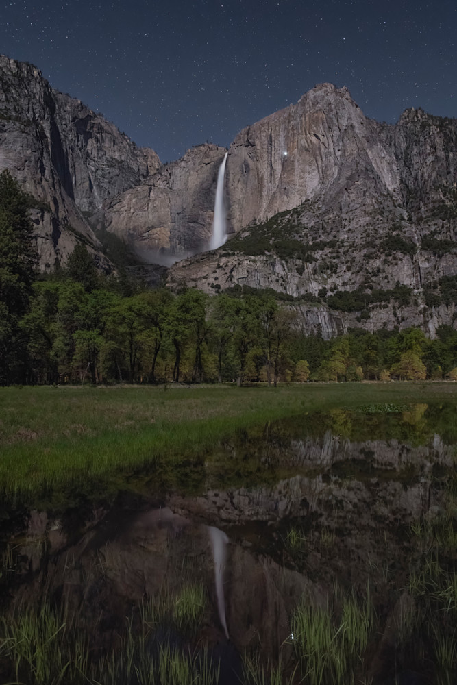 Yosemite Falls Under Moonlight - Cook’s Meadow