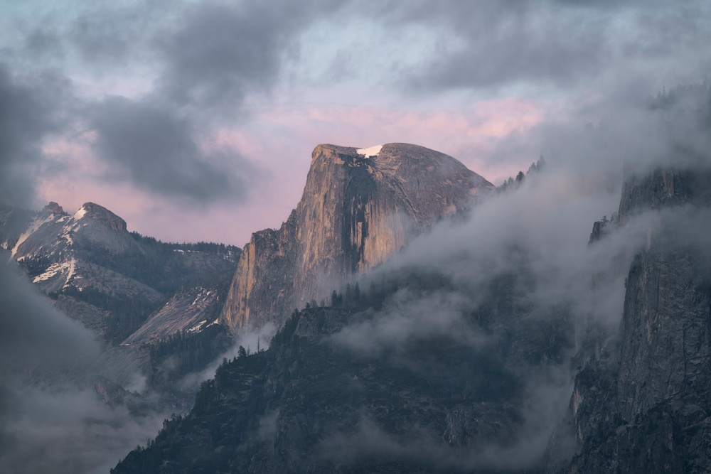 Half Dome Peak and Clouds - Yosemite Valley