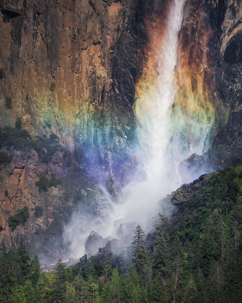 Vertical Rainbow Spectrum - Bridalveil Fall, Yosemite