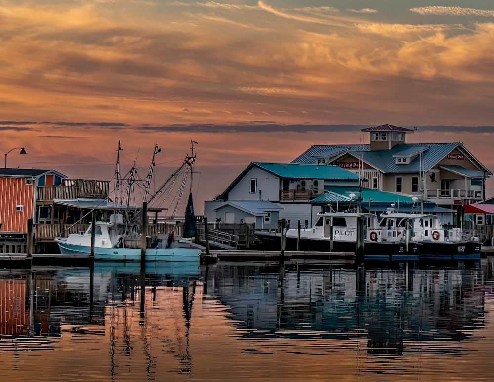Southport Nc Yacht Basin Fishing Boats Golden Hour Sunrise Coastal Photography Dan Dolak.Jpg Photography Art | 910photography