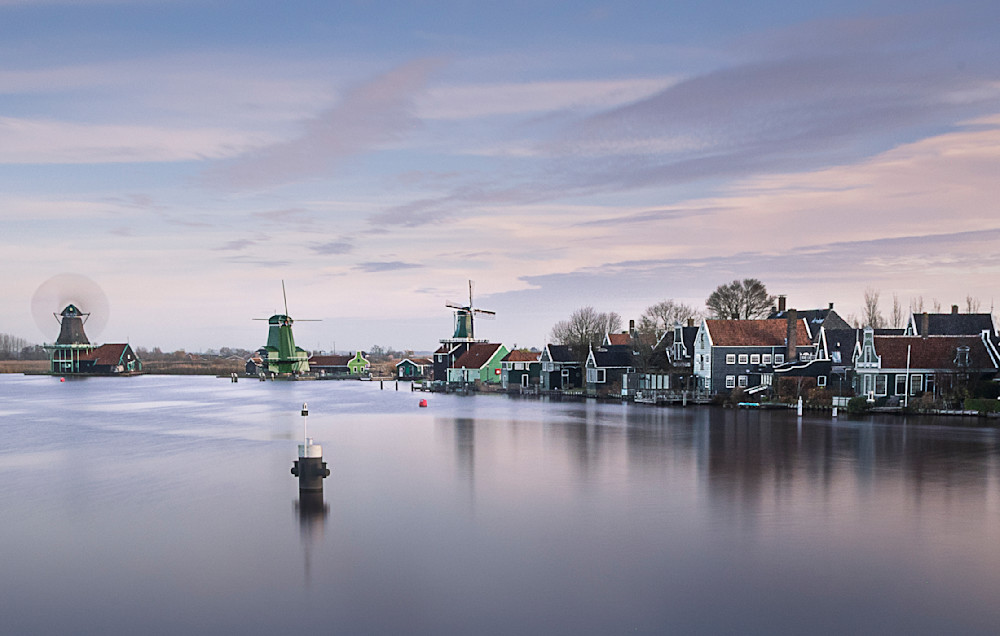 Zaanse Schans Windmills Fine Art Print | Amsterdam Dawn Long Exposure Photography