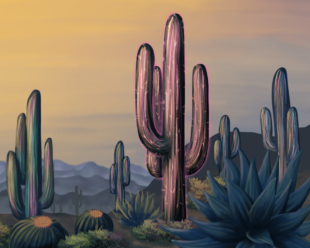 Standing in the Last Light – Saguaro Cactus Desert Wall Art | Southwest Decor