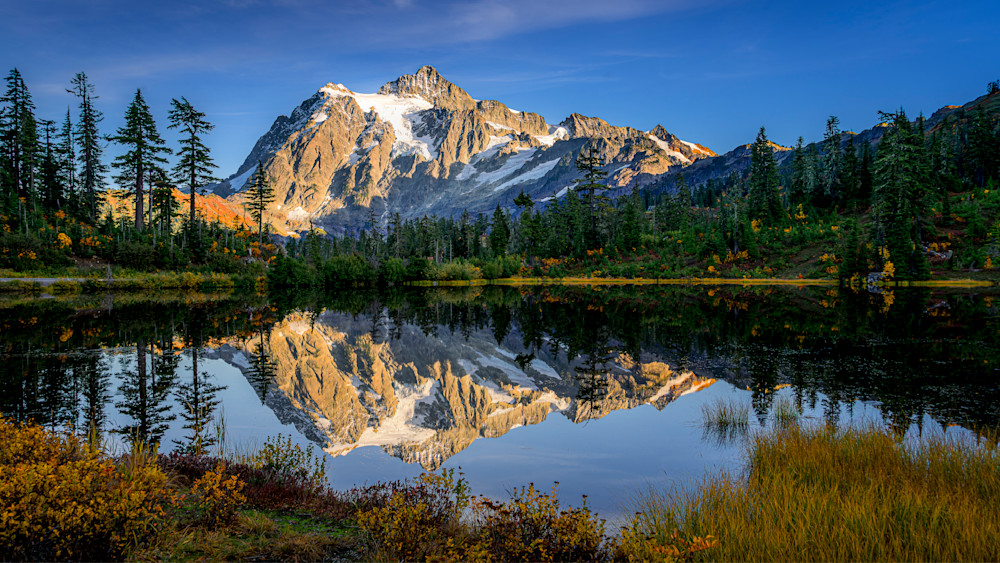 Sunset over Mt. Shuksan and Picture Lake