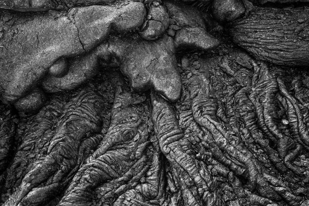 Old lava flow detail, Volcanoes National Park, Hawaii
