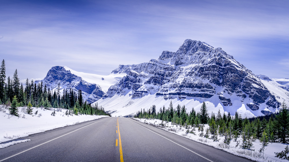 Mt. Thompson and the Icefields Parkway in Banff National Park