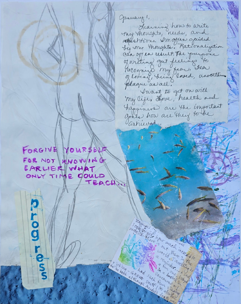 Letting Go Of Perfection Collage Print Art | Jenn Lewis Arts