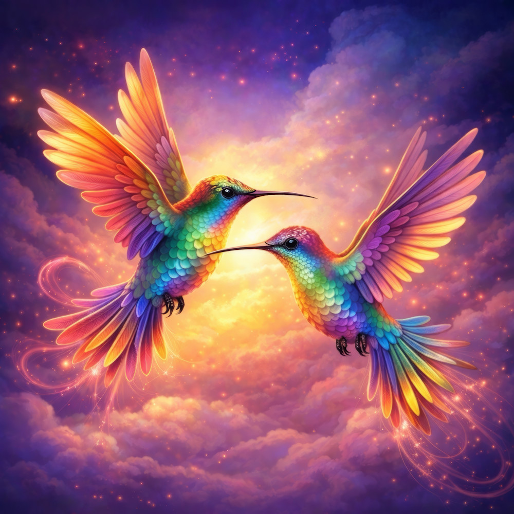 Colorful Hummingbird Wall Art – Harmony in Flight