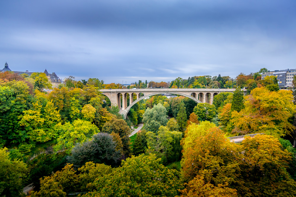 Vallé de la Pétrusse and the Pont Adolphe Bridge in the city of Luxembourg
