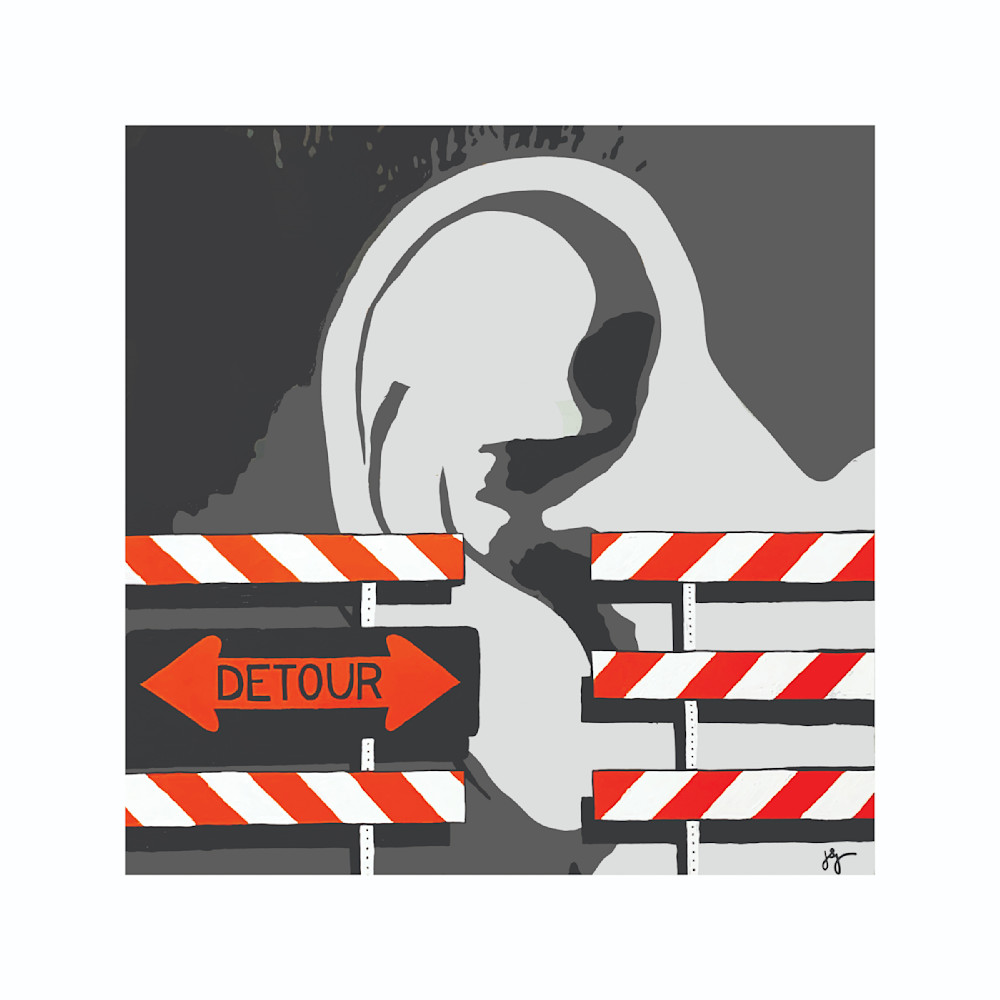 Ear and Detour Fine Art Print by Jon Savage | Deaf Experience and Communication Art