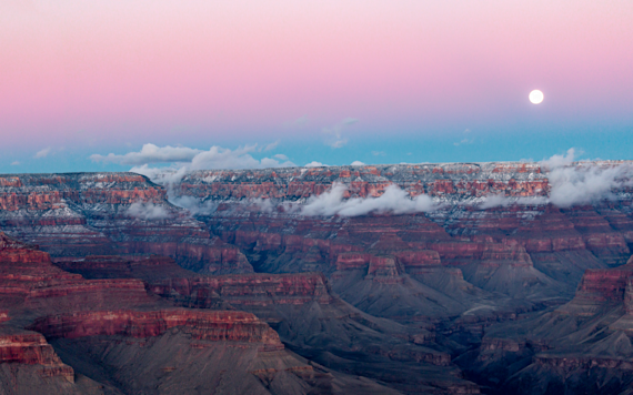 Moon Rise Over the Grand Canyon