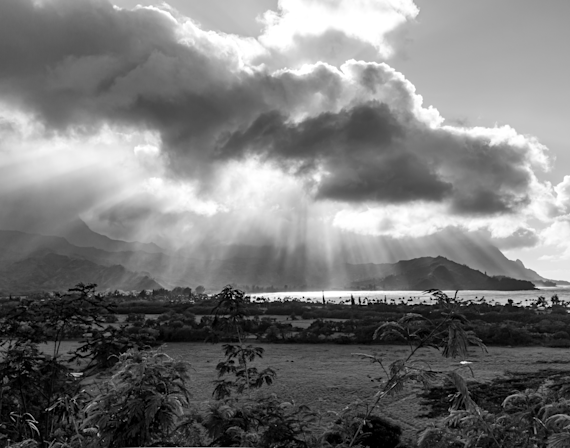 Sunbeams over Hanalei Bay