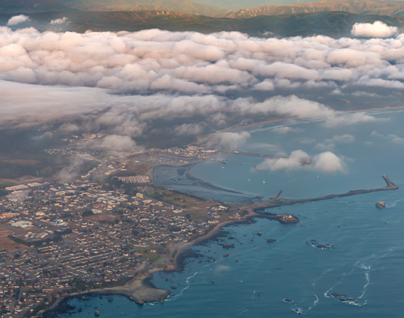 Seaside Town, an Aerial View of Crescent City