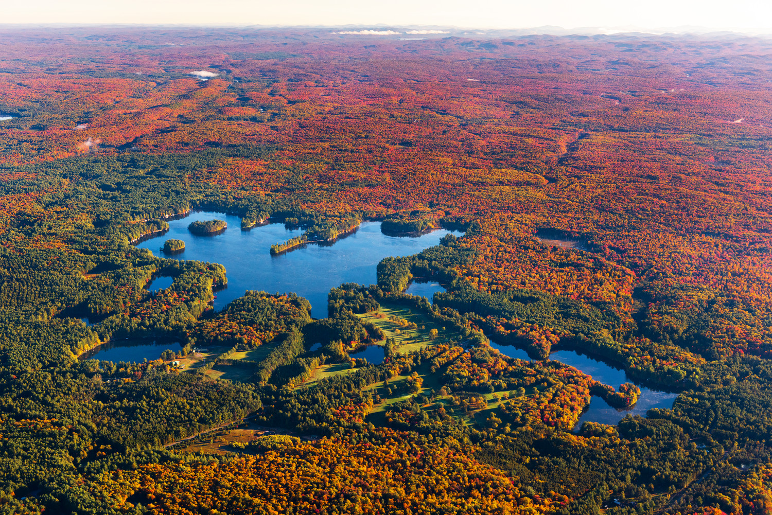 Brantingham Lake Fall Aerial V1 Photography Art Kurt Gardner