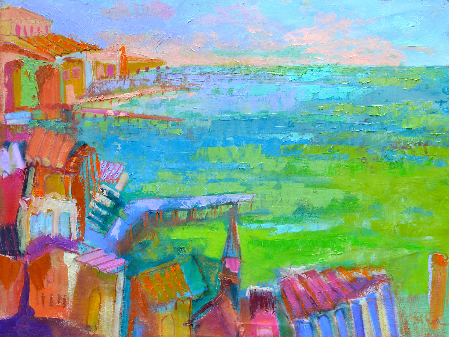 Amalfi Coast Painting Art Print By Dorothy Fagan