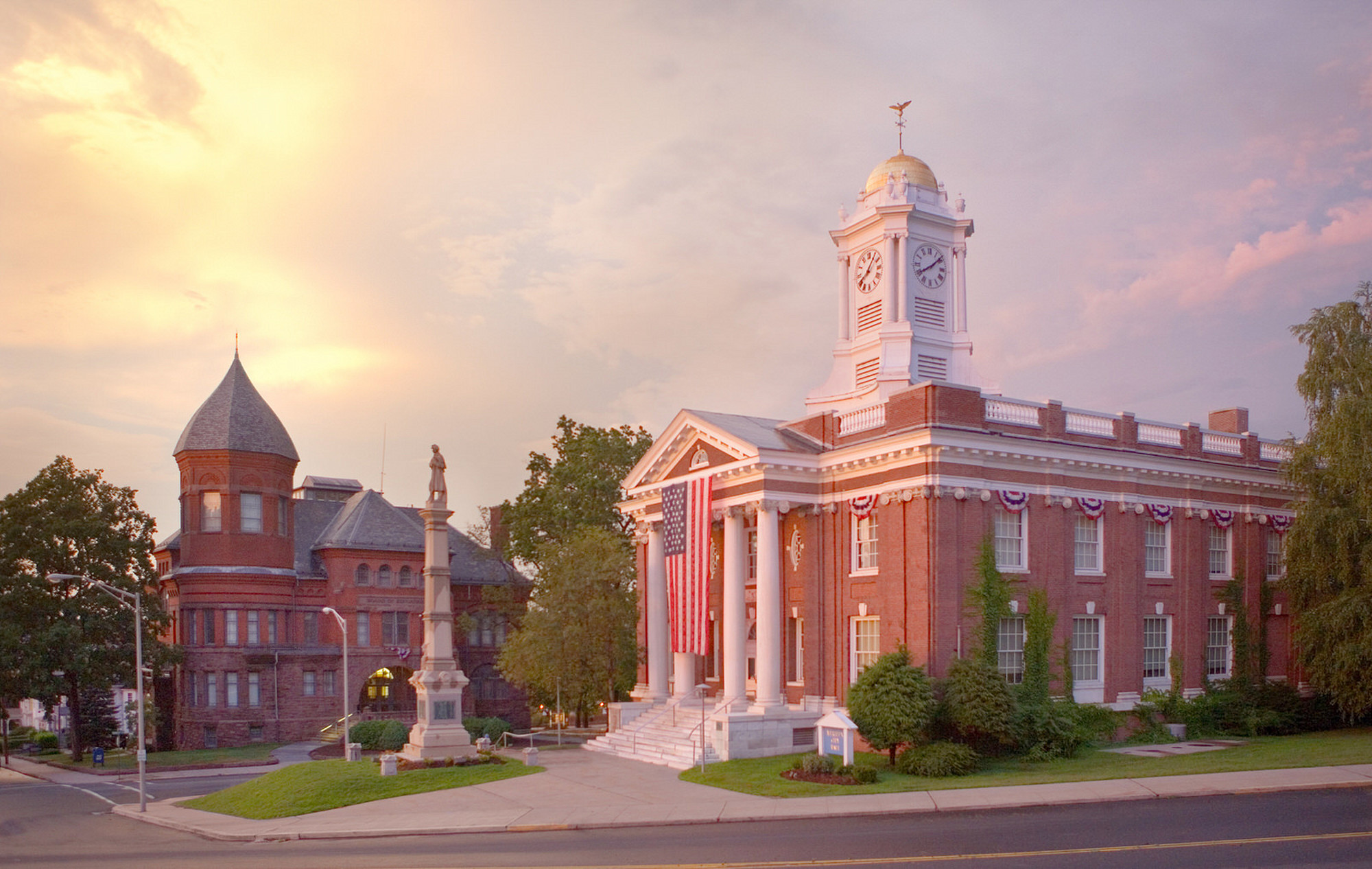 Meriden City Hall at Sunset