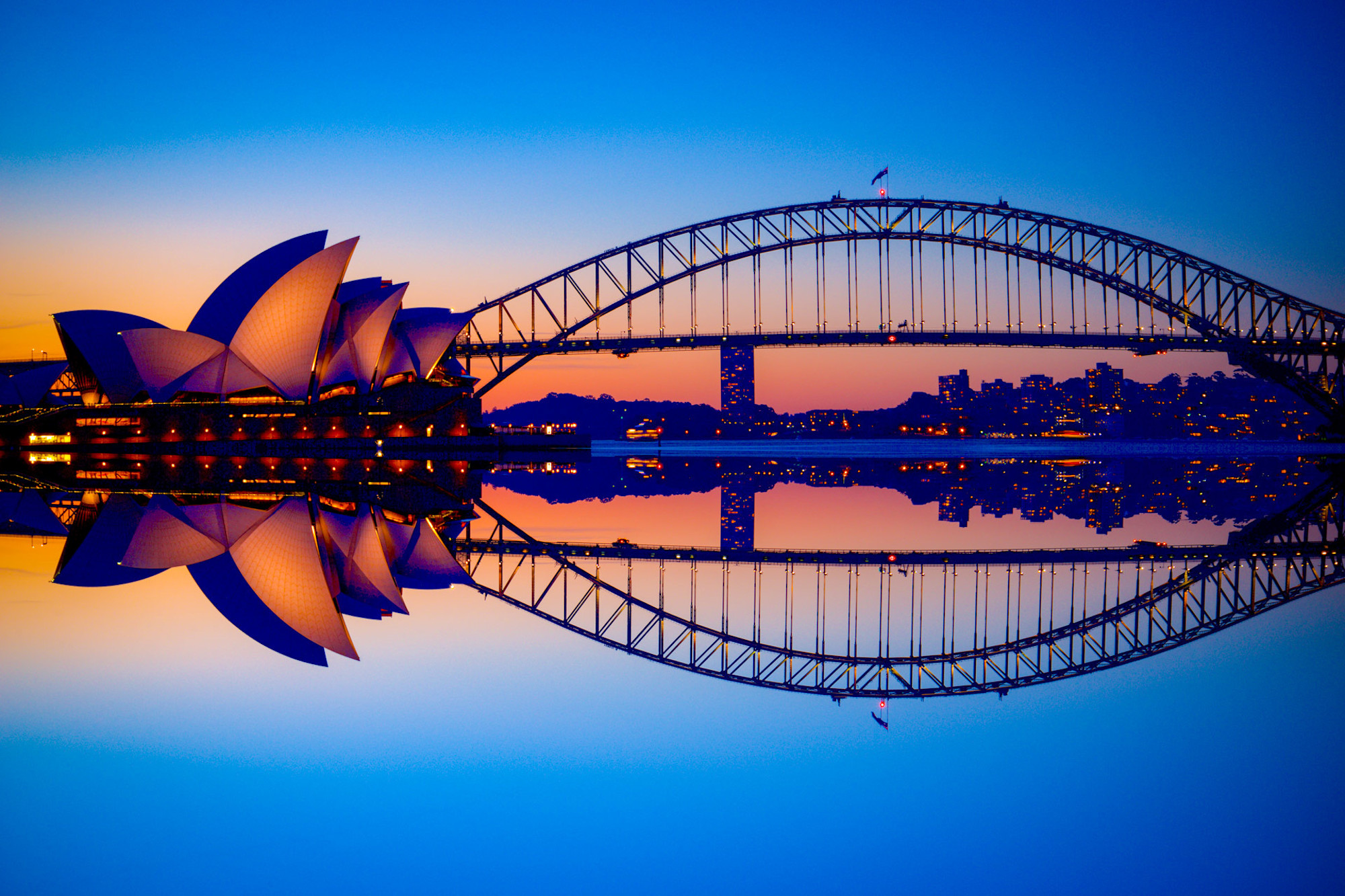 Reflected Icons - Sydney Harbour Bridge Sydney Opera House ...