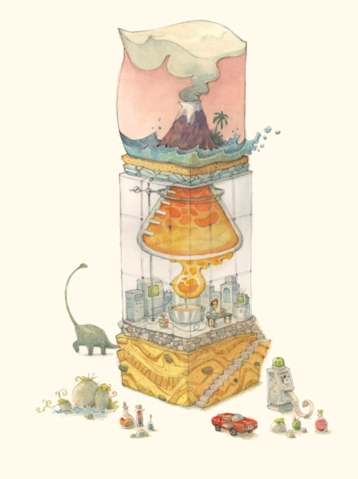 Global-warming-volcano-illustration-watercolor-painting-james-serafino-wet-paint-nyc_q4cili