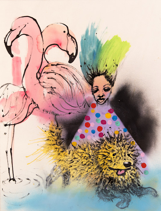 Brandon_sines_-_pond_party_-_19.5_x_26_inches_-_wetpaintnyc-art-painting_iu6uxd