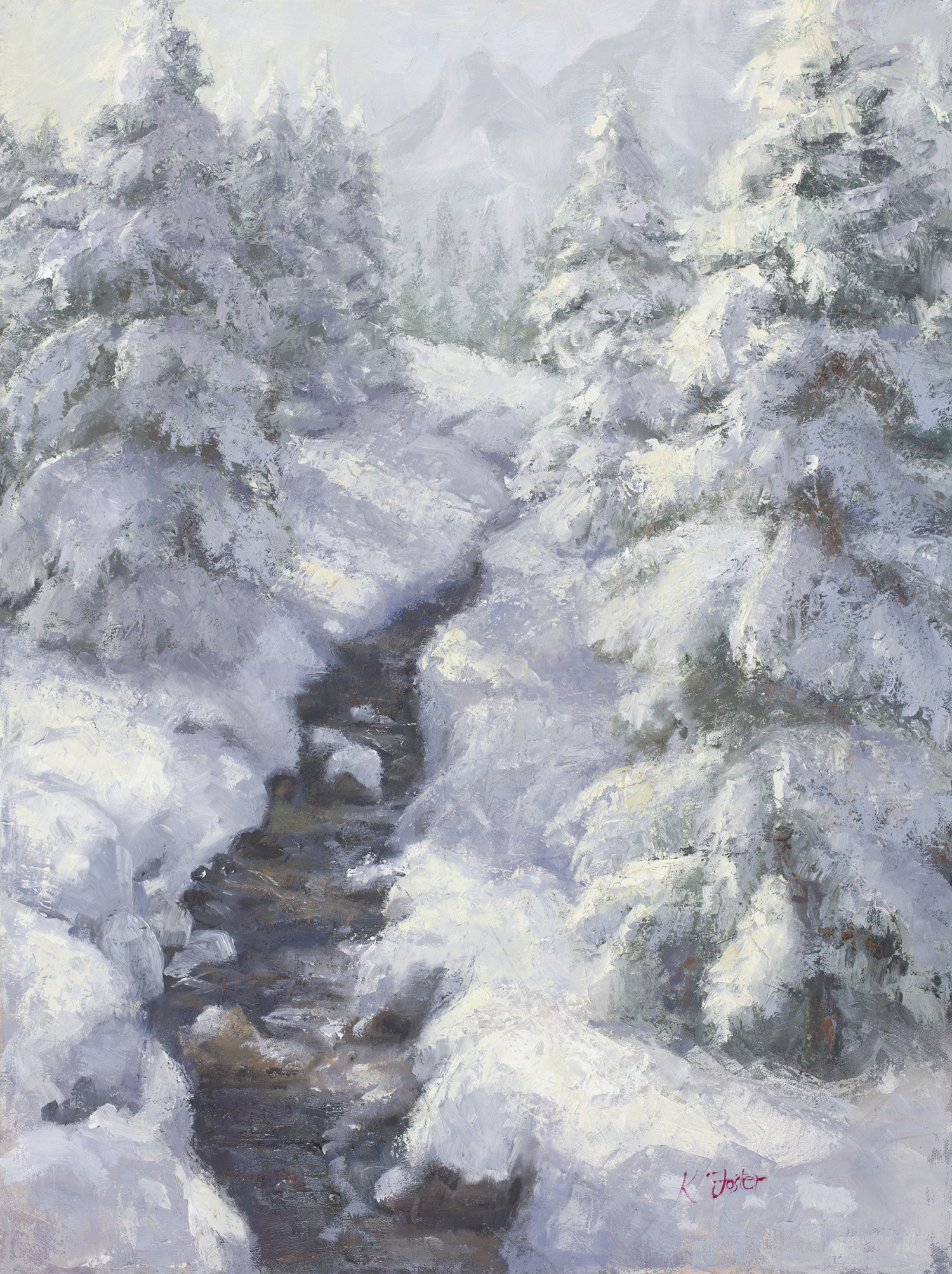 Charles Baird Winter Mountain Stream