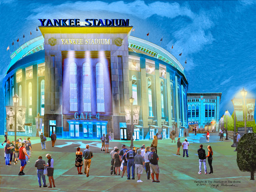 A night Game At Yankee Stadium - The Gallery Wrap Store - Paintings &  Prints, Buildings & Architecture, City, Skyscrapers - ArtPal