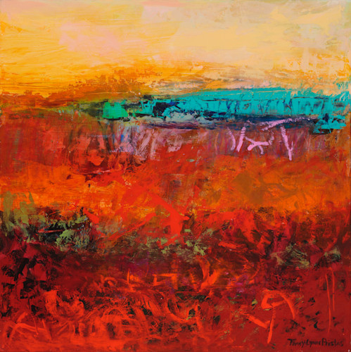Golden Turquoise Southwestern Landscape