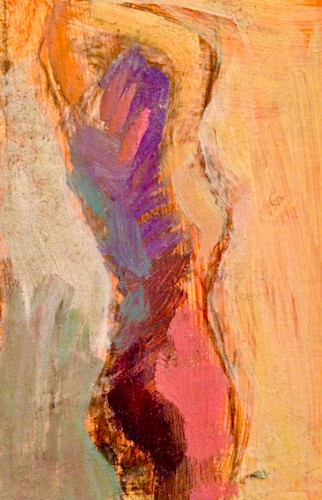 Striking Ambient Nude Female Figure Alla Prima Oil Painting