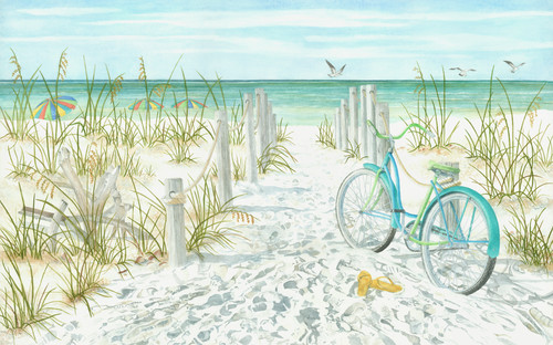 バリ絵画:beach girls 海の絵 ビーチ 波 アート W90×H70cm (1164) 波の絵 バリ 絵画