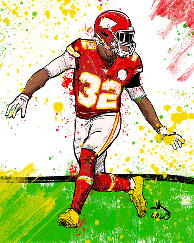 Tyreek Hill Kansas City Chiefs Football Art Illustrated -   Norway