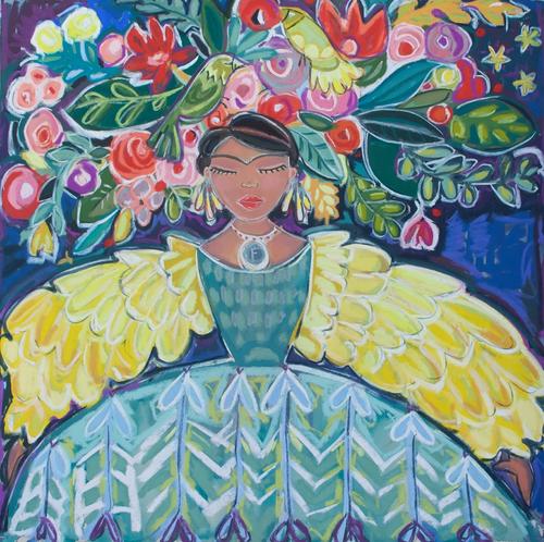 SunHeart Frida Kahlo Collage Folk Art Sports Rashguard Smalll-3X