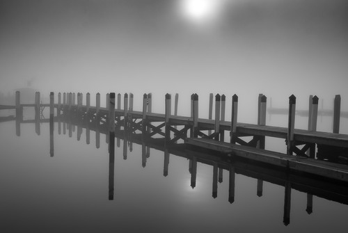 Essex dock in winter fog wcnvwh