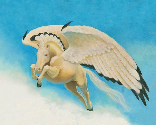 アートプリント　MTG　メサ・ペガサス Mesa Pegasus　サイン入り Mesa Pegasus Limited Edition Print