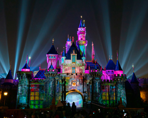 Mickey's Mix Magic with Fireworks Castle Disneyland Art by