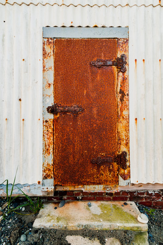 Rusty iron door fort worden state park washington 2015 txkppj