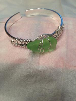 green sea glass bracelet