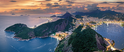 Rio de janeiro from top of sugarloaf brazil pano xg8jgk