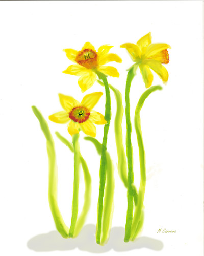 Daffodils painting xvwffb