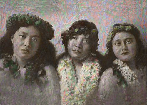 Three hawaiian women j1qvpq
