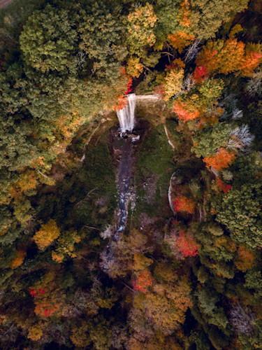 Aerial photography fall leaves and waterfall dqqxoh x0iray