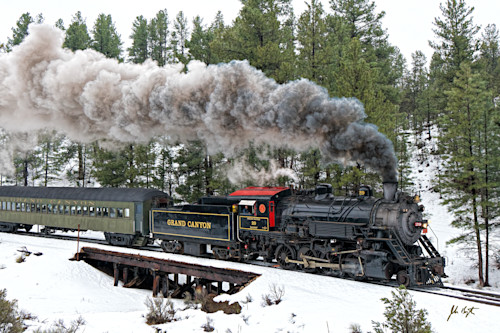 Grand canyon railroad engine 29 in coconino canyon 24x36 rt6irf