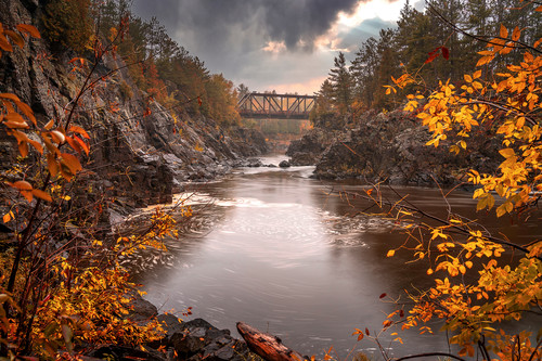 Autumn river bridge zblkbu