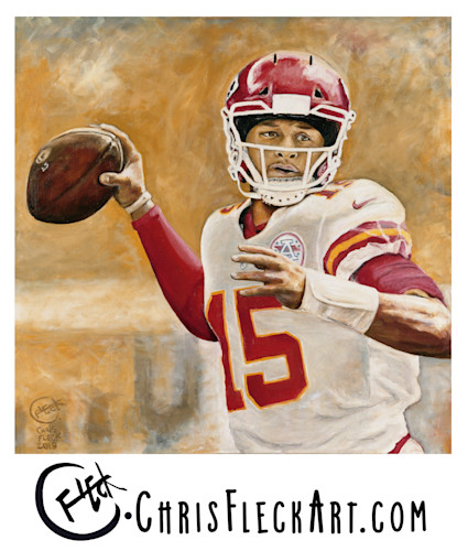 Kelce & Mahomes; The Vision Original Oil On Canvas Art