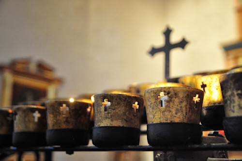 California  cross  prayer candles  horizontal nvtvww