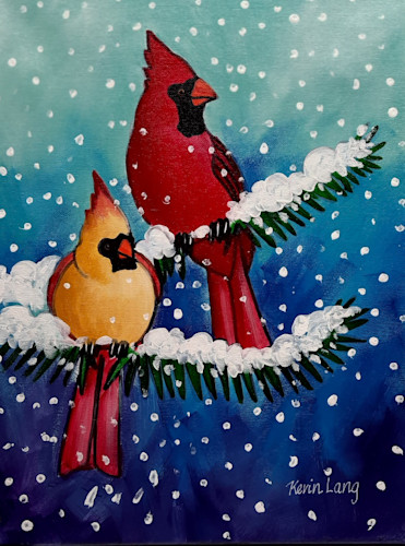 Winter Cardinal - Blue Horse Fine Art Co. - Paintings & Prints, Animals,  Birds, & Fish, Birds, Cardinals - ArtPal