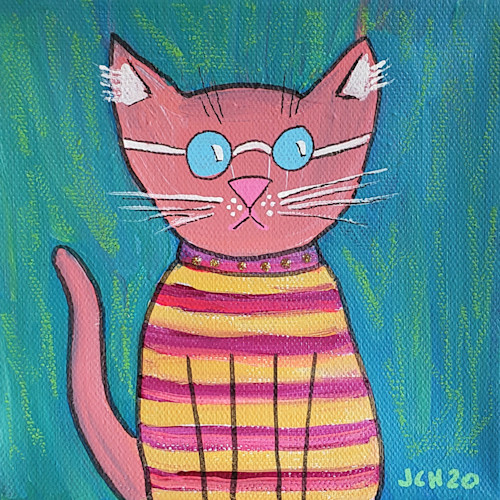 Cat in a striped shirt 6x6 qm1niv