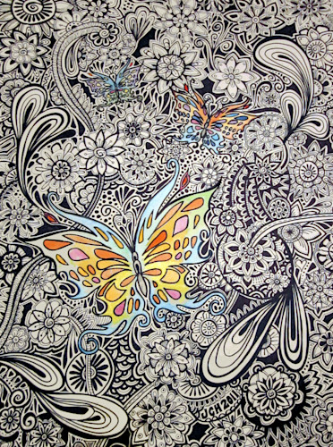Black and white butterflies 18x24 uvvoqa