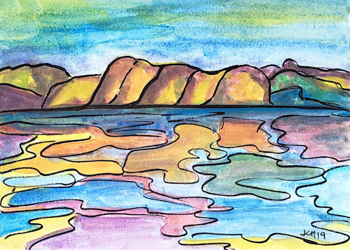 Watercolor lake 5x7 yvtc1t