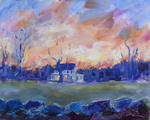 Lonely christmas sunset 2020 artist sylvina rollins   10x8 landscape for print rom9gr