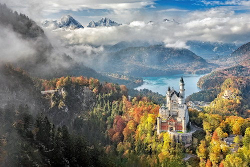 Neuchwanstein castle from above germany lxyhuy