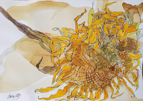 Sunflower mixed media ndonls